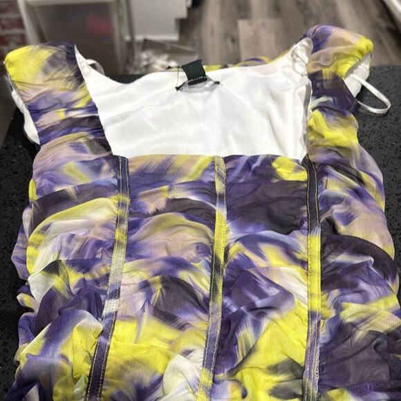 NWT Karen Millen Colour Flash Ruched Bodycon Mini Dress US Size 6. - Picture 7 of 9